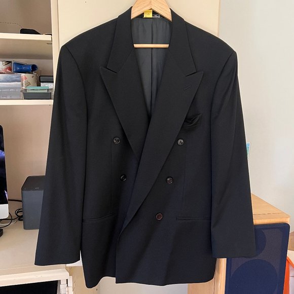 Armani Exchange Other - Armani Exchange MANI Black Double Breasted Suit Jacket 40 REG Wool
